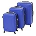 Produktbild Mendler 3er Set Koffer HWC-D54a, Reisekoffer Hartschalenkoffer Trolley Handgepäck, Höhe 72/60/50cm ~ blau, Standard