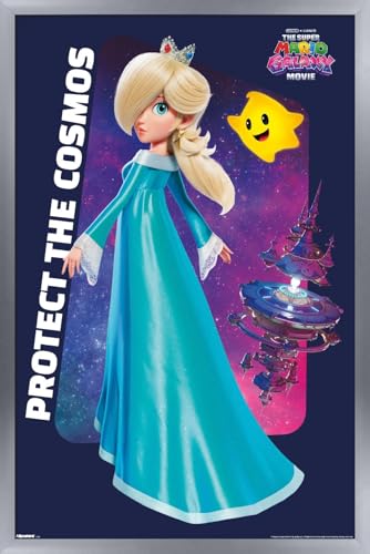 Trends International Nintendo The Super Mario Galaxy Movie (2026) - Rosalina Protect Wall Poster, 22.4L x 14.7W, Silver Framed Version
