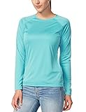 BALEAF Women's Long Sleeve Shirts UPF 50+ Sun Protection SPF Quick Dry Lightweight T-Shirt Outdoor Hiking Runing Fishing Blue Size M