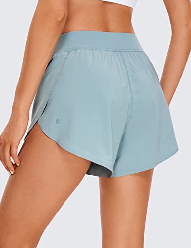 Image of CRZ YOGA Mid Waisted Split Running Shorts 4 inch | Mesh Liner, Quick Dry, Lightweight, for Women