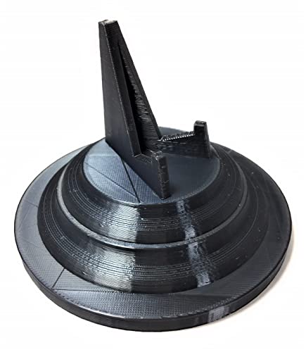 Image of Beautiful 3D Printed Megalodon Shark Tooth Display Stand with a 4-5 /8 inch Round Base (Silk Black)