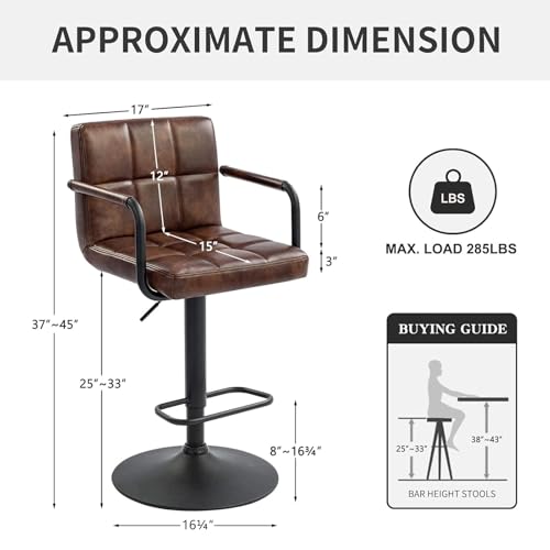 Furnimart30fauxleatherupholsteredbarstooladjustablecounterstoolsbarchairsmoderndesignswivelbarstoolshydraulicstoolsforkitchenanddiningroomsetof2leatherdarkbrown Urban Country Home Decor Furnimart 30 faux leather upholstered bar stool adjustable counter stools bar chairs modern design swivel barstools hydraulic stools for kitchen and dining room set of 2 leather darkbrown urban country home decor