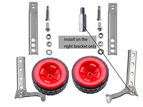 MOSHAY Bicycle Training Wheels Fits 16 18 20 22 24 inch Kids Variable Bike (D-red) - Thumbnail 3