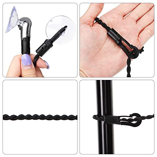 WANGCL 2 Piece Portable Retractable Clothesline with Hooks and Suction Cups Camping Accessories for Outdoor and Indoor Hotel Use (Black) - Image 3
