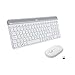 Produktbild Logitech MK470 Slim Combo Kabelloses Tastatur-Maus-Set, 2.4 GHz Verbindung via Nano-USB-Empfänger, Deutsches QWERTZ-Layout - Offwhite/Weiß (Generalüberholt)