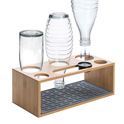 Wemk Flaschenhalter, Glasflaschen Halter mit Silikon Abtropfmatte und...