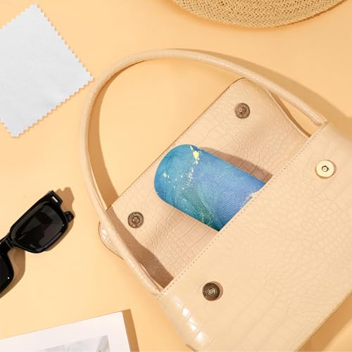 Image of Hard Shell Eyeglasses Case, Eye Glass Cases Womens Hard Shell With Cleaning Cloth Portable Eyewear Case for Women Men