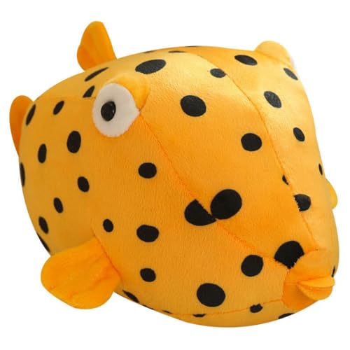 ぬいぐるみ ハコフグ 動物 箱河豚 抱き枕 かわいい 肌触り良い リアル クッション 添い寝 もちもち 萌え 寝かしつけ お誕生日 バレンタイン クリスマス 35cm プレゼント イエロー 飾り 縫い包み ベッドサイド 可愛い 柔らか 贈り物 癒し系