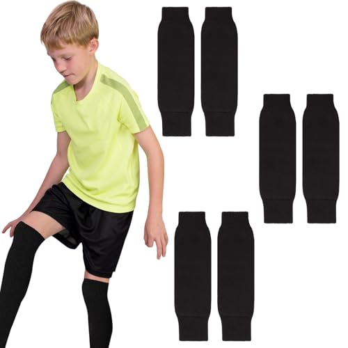 JOLYEAK 3 Pairs Kid Soccer Sleeves, Calf Compression Sleeve,Sports Shin Guard Sleeves for Youth Boys Girls Rugby Baseball Football Softball