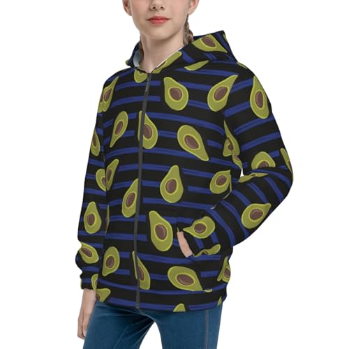 Avocado Kid Hoodies Boys Zip Up Sweatshirts Girls Pullover with Pocket