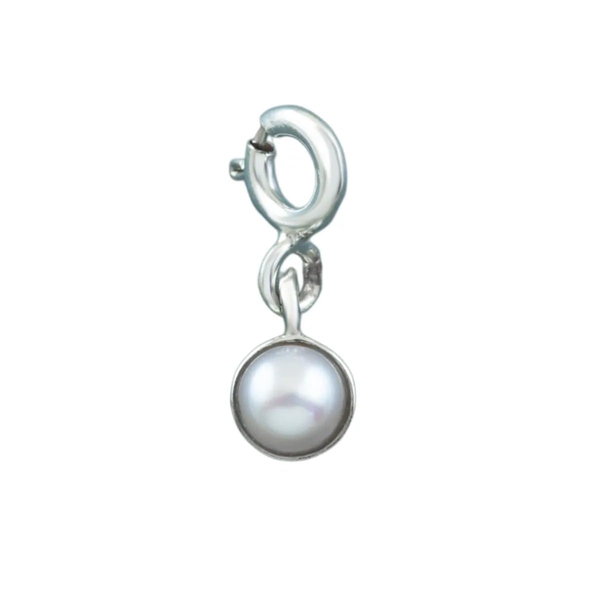 FOURSEVEN Jewellery 925 Sterling Silver Minimalist Gemstone Silver Charm Pendant, Fits in Bracelet and Chains for Women and Girls (Pearl) (B0DFCF4N72) Amazon Price History, Amazon Price Tracker