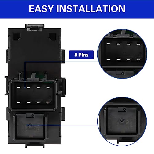 Lcwrgs 2Pcs Power Window Switch Passenger Front Right, Rear Left Or Right Window Button Compatible With 2007-2013 Chevy Silverado Tahoe Suburban Gmc Sierra Yukon Acadia, 22895545, 15888174 #TOP3