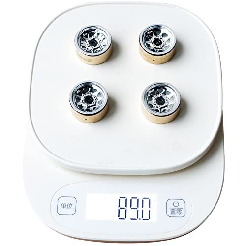 Image of OGRC 1.0 RC Wheel Rims with Brass Rings Deep Dish Wheel Rims 1.0 Beadlock Wheels for 1 /18 TRX4M 1 /24 SCX24 C10 JLU Deadbolt Gladiator Bronco Crawler Car (Silver)