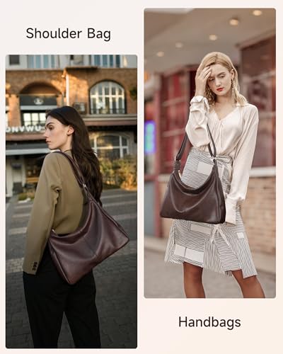 Bolso Hobo para Mujer, Cuero Vegano, Correa Ajustable miniatura 2