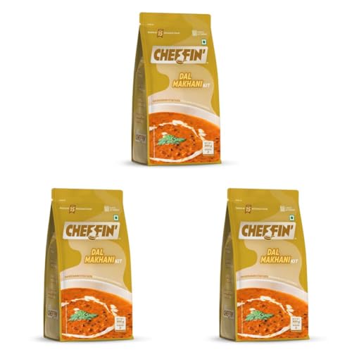 Image of Cheffin' Dal Makhani, 300g | Chef Curated Gourmet Cooking Kit | Ready in 10 Min | 100% Natural, No Preservatives | Serves 2-3 (Pack of 3)