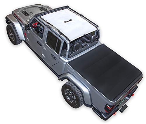 SPIDERWEBSHADE Original JT 4-Door Full Sunshade Top (2018-2026) Compatible with Jeep Wrangler JT Gladiator Rubicon Sahara Sport All Trims - Airbag Safe - USA Made - 10 Year Warranty (White)