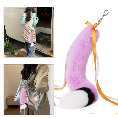 Porte-clés queue de ruban peluche pour retrouver facilement ses clés