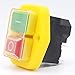 Electromagnetic Push Button Switches KEDU 220-240V KJD17B Waterproof Pushbutton Switch 4Pin for Electric Power Tools, Yellow