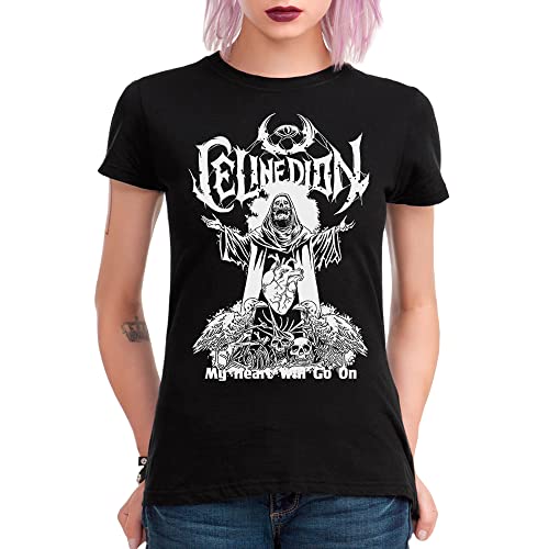 Celine Dion - My Heart Will Go On Death Metal Funny Women's T-Shirt X-Large Black