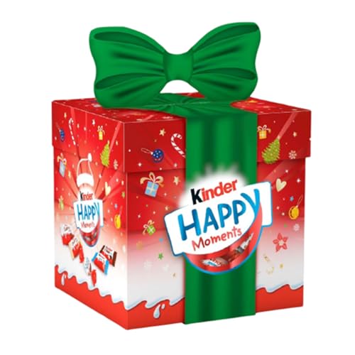 Kinder Happy Moments - Caja de regalo para niños, 66 bombones surtidos, mezcla de aperitivos en formato mini, regalo de Navidad, 382 g