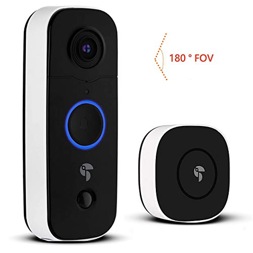 TOUCAN Rechargeable Battery-Powered Wireless Video Doorbell + Chime with Night Vision