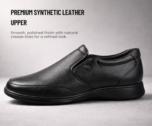 Image of Kraasa Men's Formal Slip-On Shoes | Vegan Leather Upper | Airmix Sole | High Cushioning | Lightweight & Comfortable