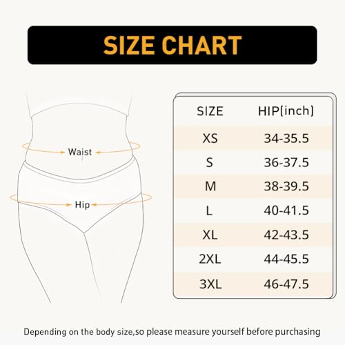 Image of INNERSY Womens Underwear Cotton Hipster Panties Regular & Plus Size 6-Pack