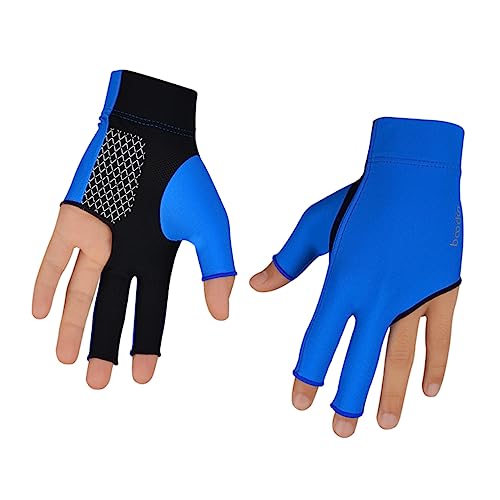 GAROZATION 3 Fingers Billiards Glove Left Hand Men Snooker Glove Finger Grips Pro Billiard Accessory