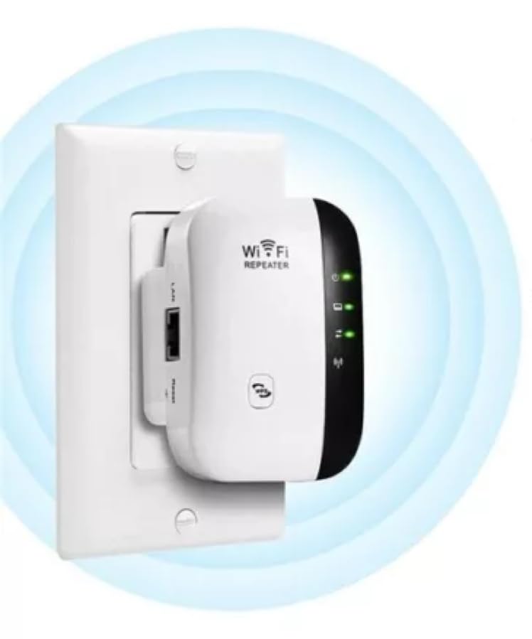 CARLIÉ WiFi Range Extender Internet Booster Wireless Signal Repeater Wireless Amplifier White
