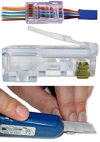 100 Pcs CAT6 RJ45 Pass Through 23 AWG Cable Conector miniatura 3