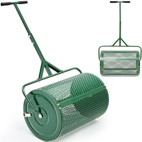 Hiboom 36-Inch Compost Spreader with Adjustable Handle
