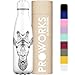 PROWORKS Bottiglia Acqua in Acciaio Inox, Vuoto Isolato Borraccia Termica in Metallo per Bevande Calde per 12 Ore & Fredde 24 Ore, Borraccia per Sport e Palestra 1 Litre Tutto Bianco - Giraffa Azteca