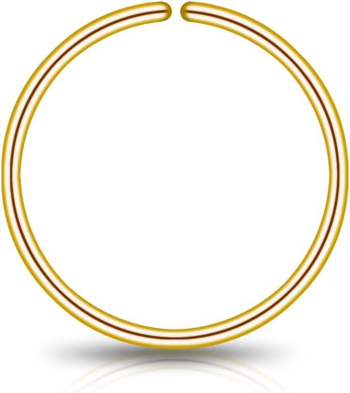 LUCKYJEWUS Small Thin Gold or Sterling Silver Nose Ring Hoop for Women, Tiny Nose Piercing jewelry