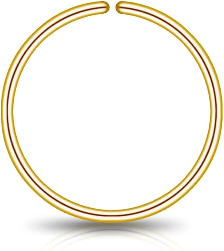 Miniatura 22 de LUCKYJEWUS Small Thin Gold or Sterling Silver Nose Ring Hoop for Women, Tiny Nose Piercing jewelry
