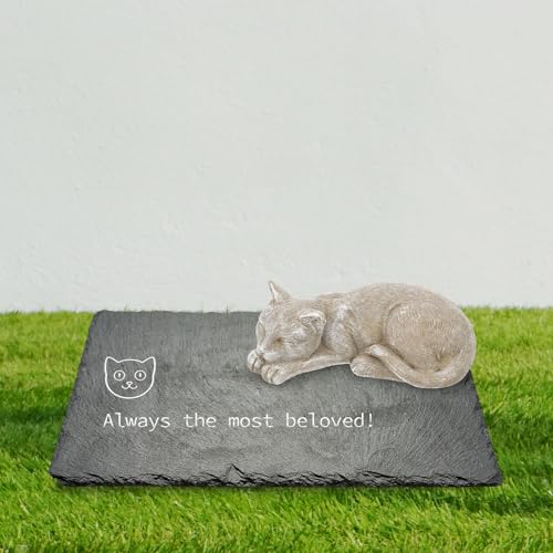 Ornement de jardin pour tombe de chat et statue commémorative résine