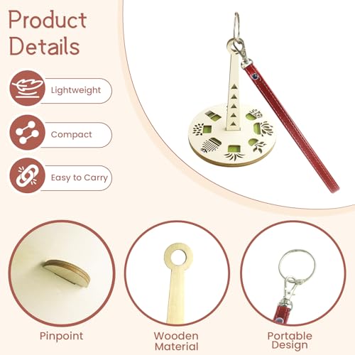 Image of LAMHIMD Wrist Yarn Holders, Wooden Yarn Ball Holders, Portable Yarn Holders with Leather Wristband for Crocheting, Yarn Spinners are Gift for Crochet Lover, Green