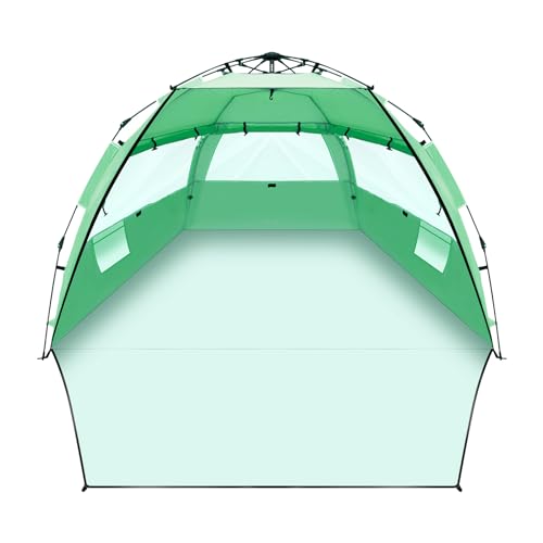 Strandmuschel Pop Up Strandzelt Automatisches Strand Camping Zelt 1-3 Personen/2-4 Personen UV-Schutz 50+ Extra Light Tragbar Sonnenschutz Zelt (Hellgrün, 3 Personen)