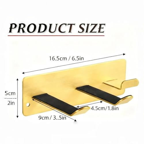 YOUGRIDDA Hair Dryer Holder Wall Mount, Universal No-Drill Stainless Steel Organizer with 3M Adhesive & Screws, Space Saving Blow Dryer Hanger for Bathroom Bedroom Salon RV (Gold) by YOUGRIDDA - Image 4