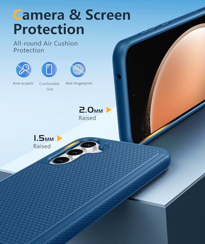 Image of FNTCASE for Samsung Galaxy S23-FE Case: Dual Layer Protective Heavy Duty Cell Phone Cover Rugged Full Body Drop Protection Military Grade Shockproof Phone Case (Blue Navy)