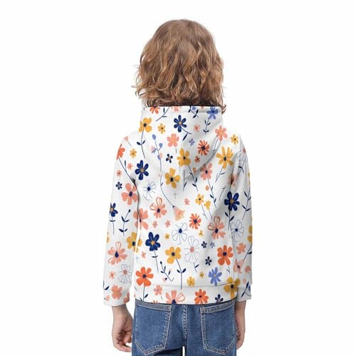 Sweat à capuche fleurs colorées 3D : le pull confortable ado 11-13Y