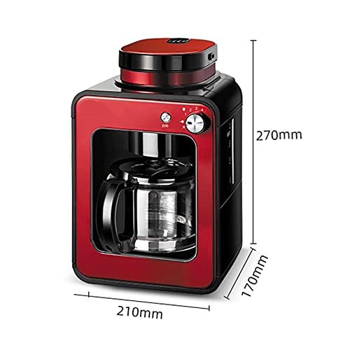 JHBNOIUKJS Máquina de café de Filtro de Frijol a Taza, cafetera instantánea con Molinillo de Rebabas Integrado para… - Imagen 5