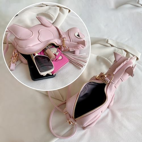 LIZHAOCAI Women Funny Horse Shape Crossbody Bag Cute Animal Shoulder Bag PU Leather Clutch Purse4