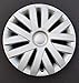 New Wheel Covers Replacements Fits 2010-2014 Volkswagen Jetta; 16 Inch; 7 Double Spoke; Silver Color; Plastic; Set of 4; Standard Leg