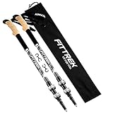 FitTrek Wanderstöcke - Trekkingstöcke - Walking Stöcke Teleskop - Nordic Walking Stock Verstellbar Kork Leicht für Damen, Herren und Kinder mit Gummipuffer, Pads und Tasche