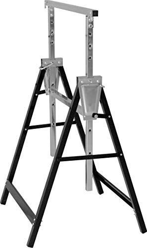 Meister Metallbock 200 kg - Klappbar - Variable Arbeitshöhe von 800 - 1300 mm - 7-stufige Höhenverstellung - Mit Rasthaken / Unterstellbock aus Metall / Teleskop-Arbeitsbock / Gerüstbock / 5258110