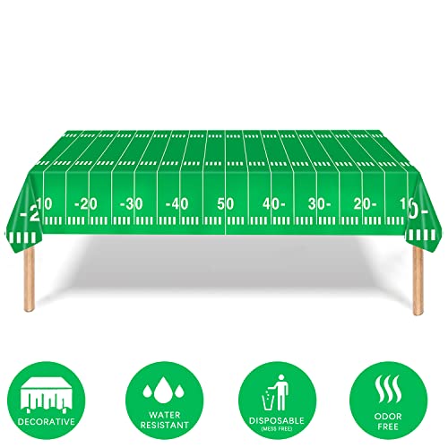 Oigco 3 Packs Party Football Tablecloth(54"x 108"), Football Theme Party Plastic Touchdown Table Cover for Birthday Party Decorations Tailgate Football Party - Image 6