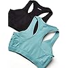 Jockey-Womens-Removable-Cup-Seamless-Bra Jockey Womens 2 Pack Removable Cup Seamless Sports Bra, Jade Pearl/Black, Medium US