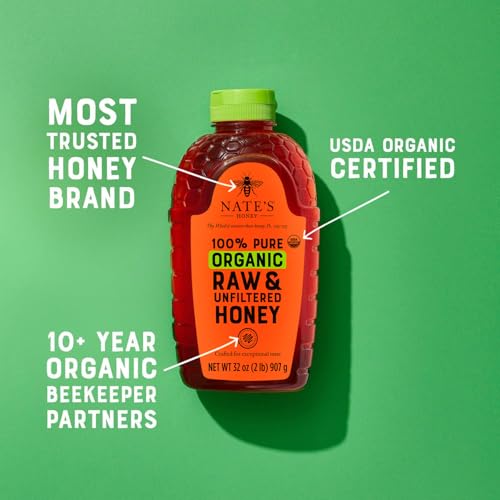Nate's Organic 100% Pure, Raw & Unfiltered Honey - USDA Certified Organic - 32oz. Squeeze Bottle - Image 7
