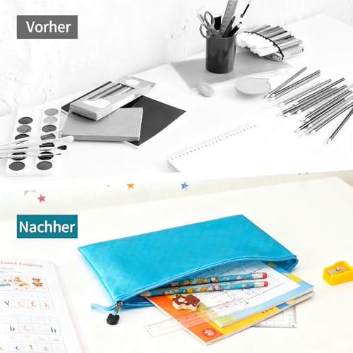 Geldtasche, 4er-Set Geldtaschen Banktasche, 24x18cm Geldmappe A5, Geldtaschen Mit Reißverschluss, Wasserdichte Bankmappe,Geldtasche Bunt – Für Schule, Büro Und Geschäftsgebiete