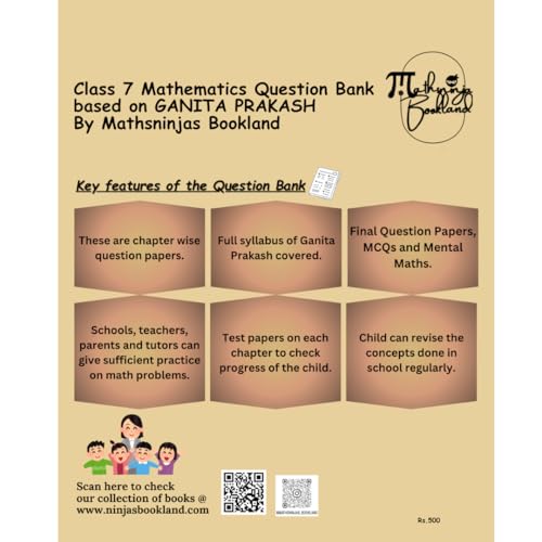 Image of New NCERT's Ganita Prakash Class 7 Part 1 and Part 2 2026 Mathematics Question Bank CBSE Practice Book by Mathsninjas Bookland